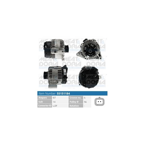 Generator 14V 97A Meat & doria 55151184 MEAT & DORIA