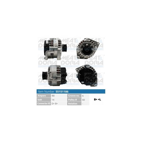 Generator 14V 90A Meat & doria 55151186 MEAT & DORIA