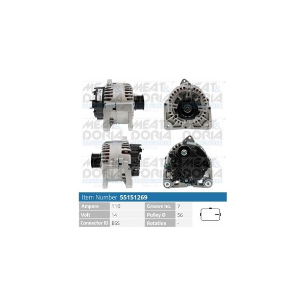 Generator 14V 110A Meat & doria 55151269 MEAT & DORIA