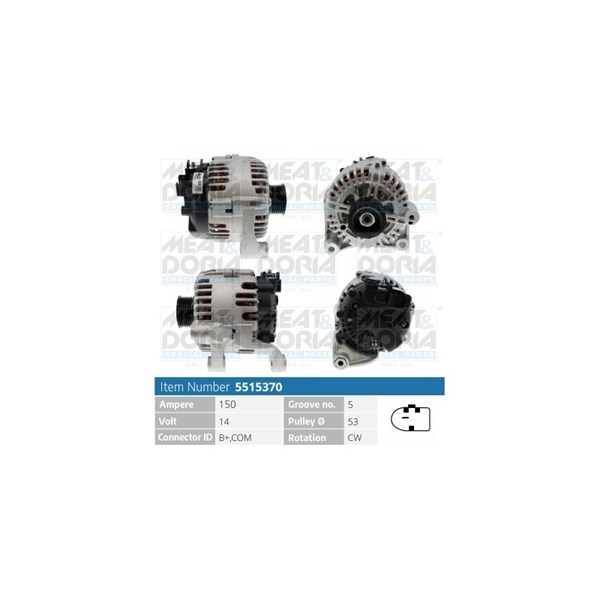 Generator 14V 150A Meat & doria 5515370 MEAT & DORIA