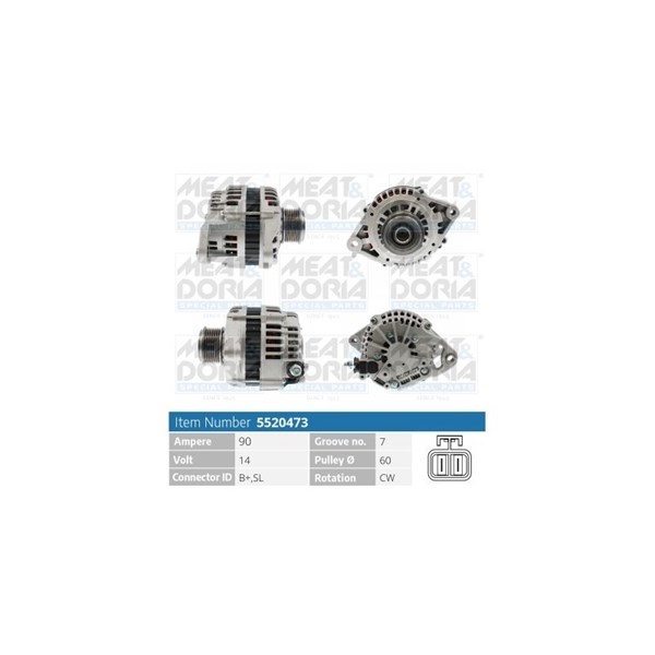 Generator 14V 90A Meat & doria 5520473 MEAT & DORIA