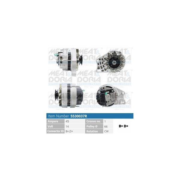 Generator 14V 45A Meat & doria 5530037R MEAT & DORIA