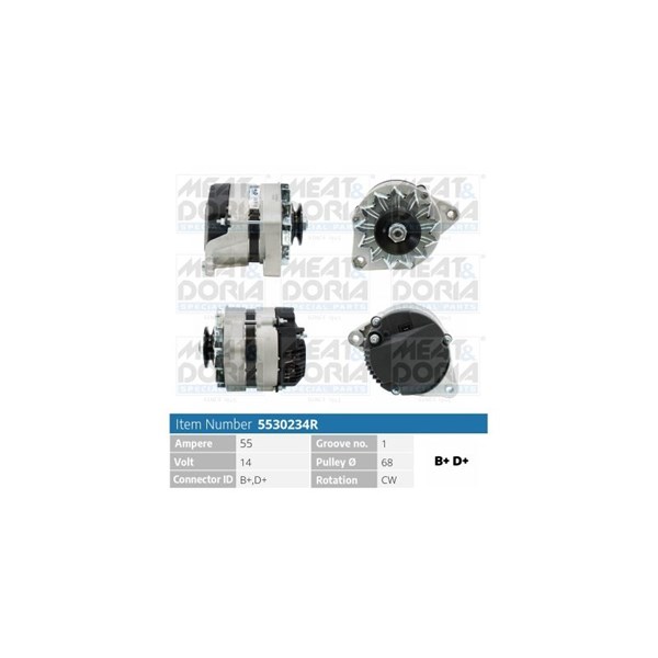 Generator 14V 55A Meat & doria 5530234R MEAT & DORIA