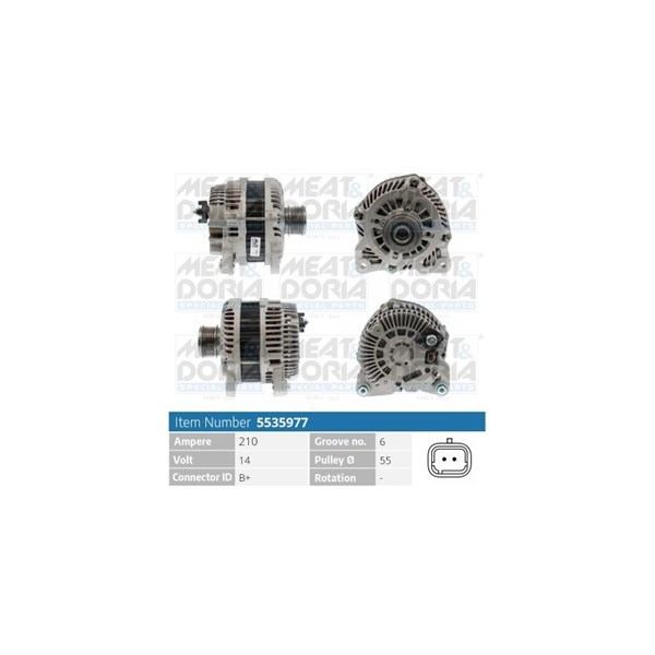 Generator 14V 210A Meat & doria 5535977 MEAT & DORIA