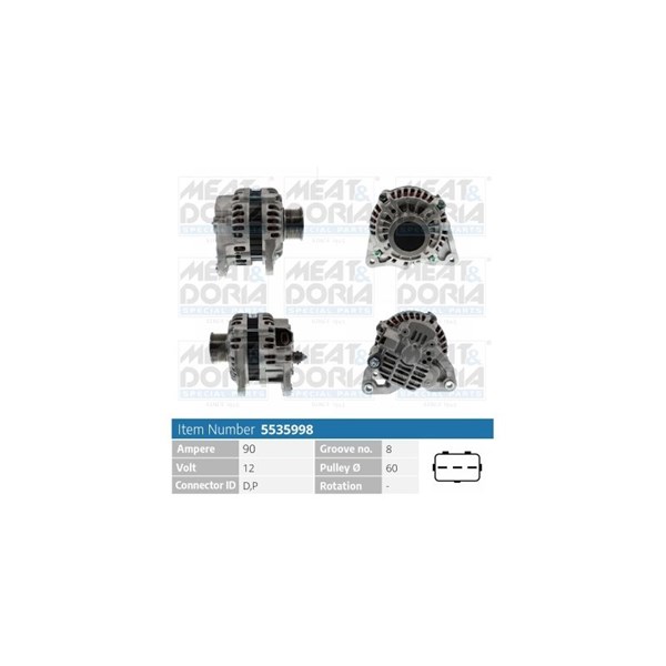 Generator 12V 90A Meat & doria 5535998 MEAT & DORIA