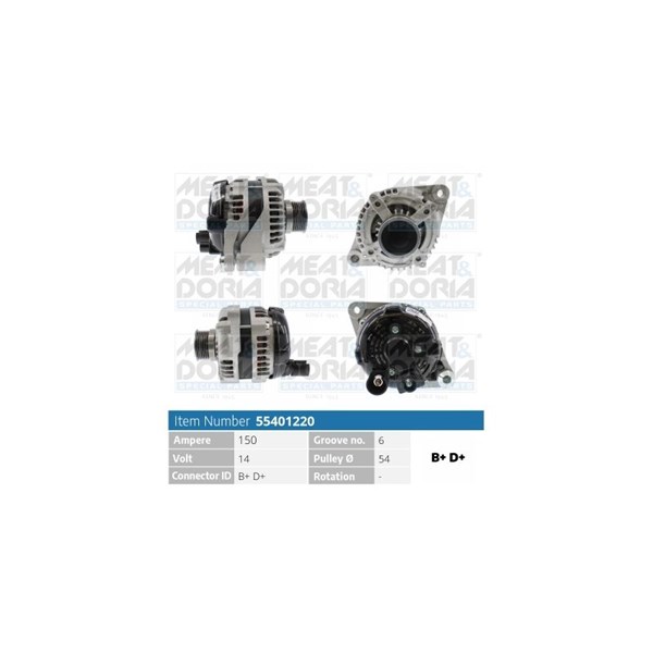 Generator 14V 150A Meat & doria 55401220 MEAT & DORIA
