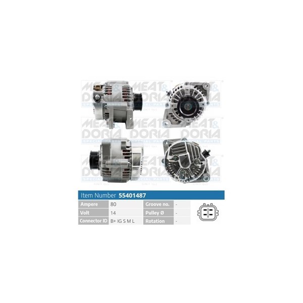 Generator 14V 80A Meat & doria 55401487 MEAT & DORIA