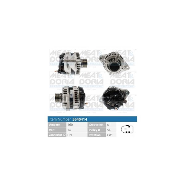 Generator 14V 160A Meat & doria 5540414 MEAT & DORIA
