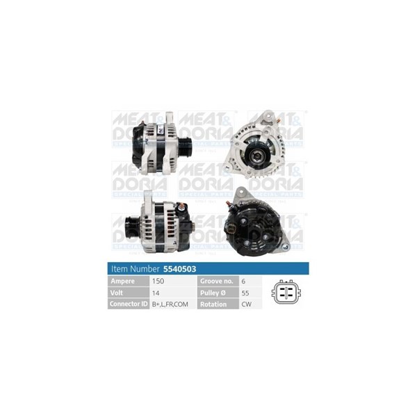 Generator 14V 150A Meat & doria 5540503 MEAT & DORIA