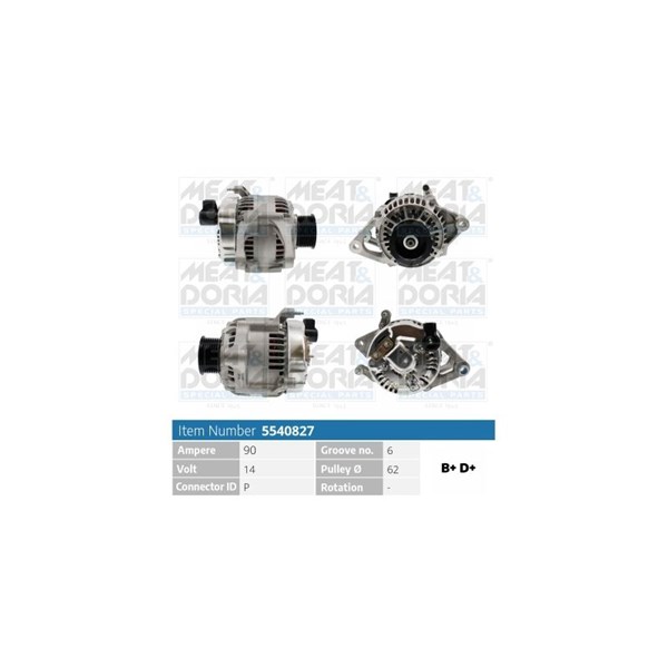 Generator 14V 90A Meat & doria 5540827 MEAT & DORIA