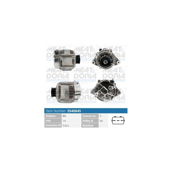 Generator 14V 80A Meat & doria 5540845 MEAT & DORIA