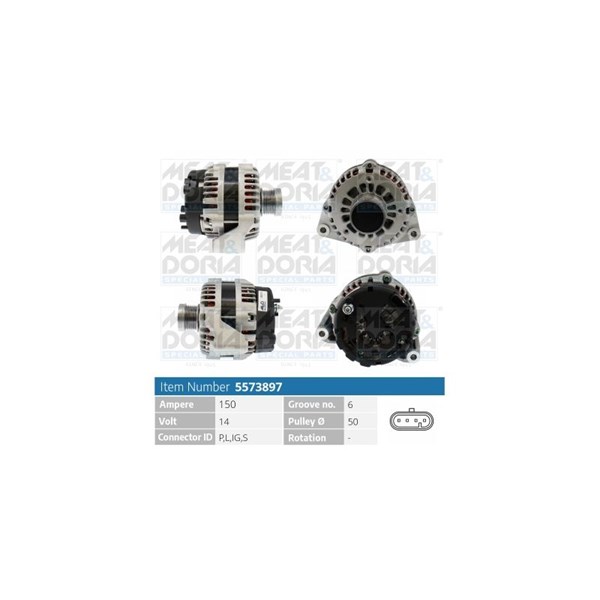 Generator 14V 150A Meat & doria 5573897 MEAT & DORIA