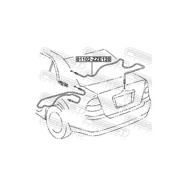 Kabelreparationssats, baklucka Febest 01102-ZZE120 FEBEST