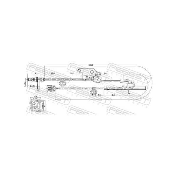 ABS-givare, Sensor, hjulvarvtal, framaxel vänster Febest 01606-00 FEBEST