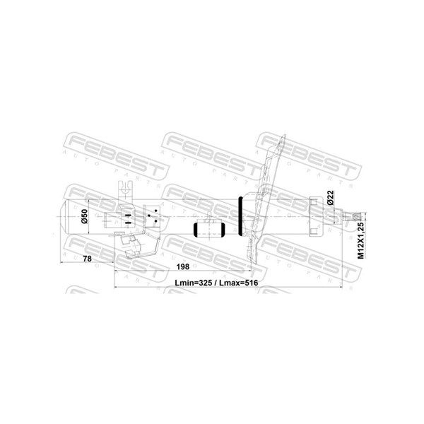 Stötdämpare Gastryck, framaxel höger Febest 02110-004FR FEBEST Stötdämpare Gastryck, framaxel höger Febest 02110-004FR FEBEST