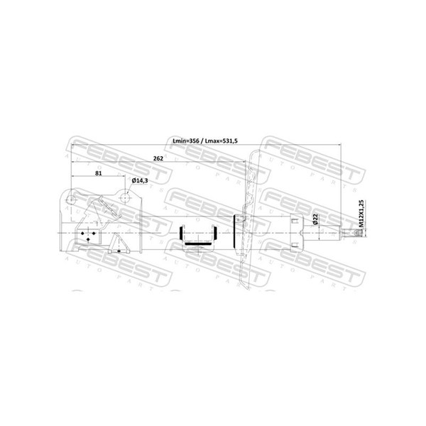 Stötdämpare Gastryck, framaxel höger Febest 02110-012FR FEBEST Stötdämpare Gastryck, framaxel höger Febest 02110-012FR FEBEST