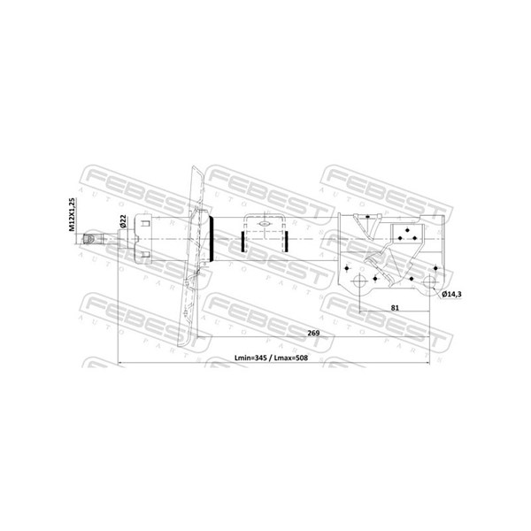Stötdämpare Gastryck, framaxel höger Febest 02110-014FR FEBEST Stötdämpare Gastryck, framaxel höger Febest 02110-014FR FEBEST