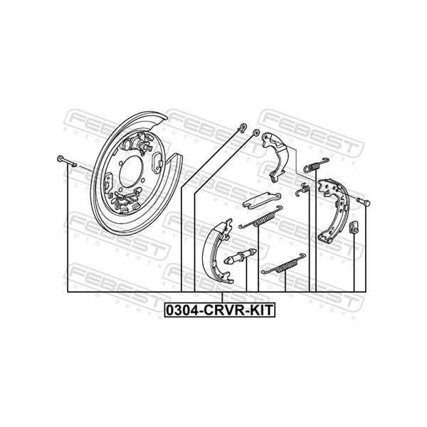 Tillbehörssats, bromsbackar, parkeringsbroms Febest 0304-CRVR-KIT FEBEST