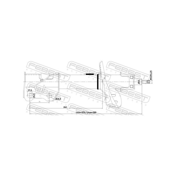 Stötdämpare Gastryck, framaxel vänster Febest 03110-002FL FEBEST