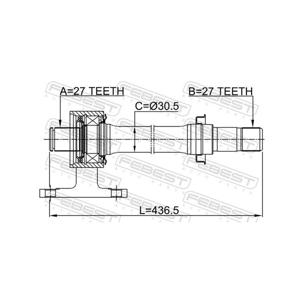 Drivaxel, framaxel höger Febest 0312-CRATRH FEBEST Drivaxel, framaxel höger Febest 0312-CRATRH FEBEST