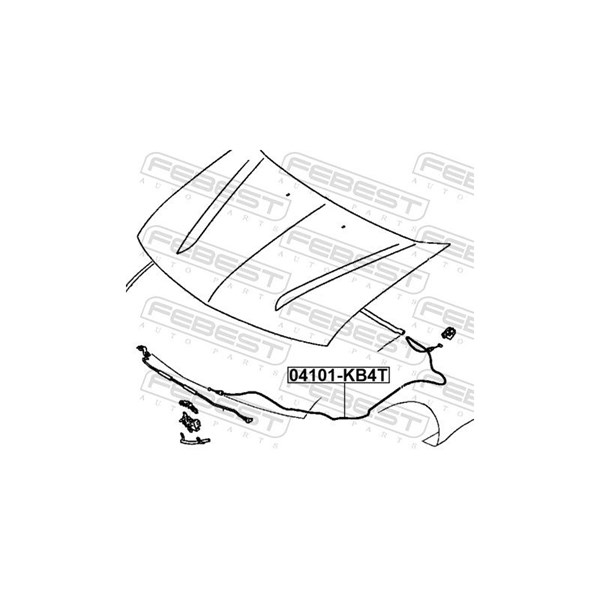 Vajer, motorhuv Febest 04101-KB4T FEBEST