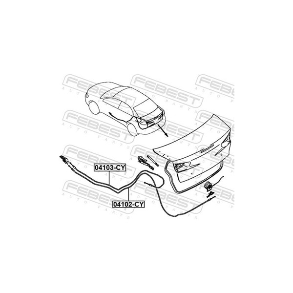 Kabelreparationssats, baklucka Febest 04102-CY FEBEST