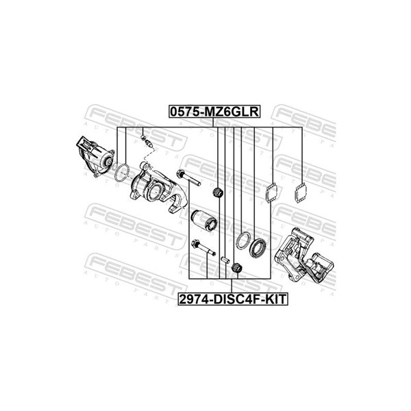 Reparationssats, bromsok, Bakaxel Febest 0575-MZ6GLR FEBEST