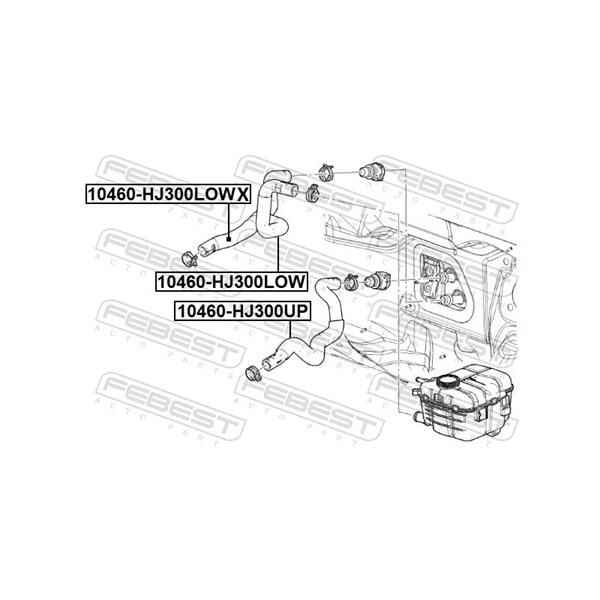 Kylarslang Febest 10460-HJ300LOWX FEBEST