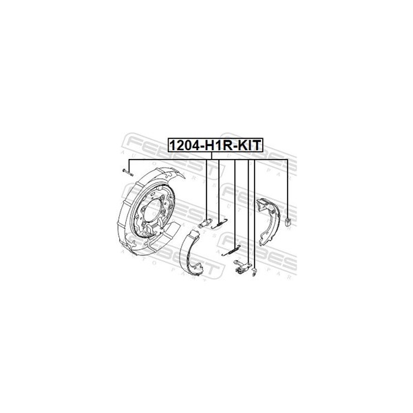 Tillbehörssats, bromsbackar, parkeringsbroms Febest 1204-H1R-KIT FEBEST