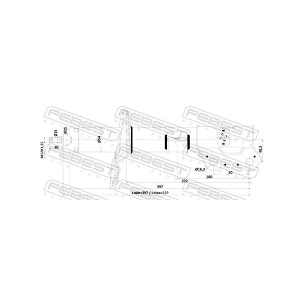 Stötdämpare Gastryck, framaxel höger Febest 12110-007FR FEBEST