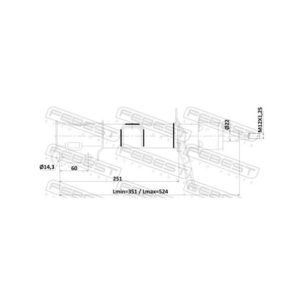 Stötdämpare Gastryck, framaxel vänster Febest 12110-010FL FEBEST Stötdämpare Gastryck, framaxel vänster Febest 12110-010FL FEBEST