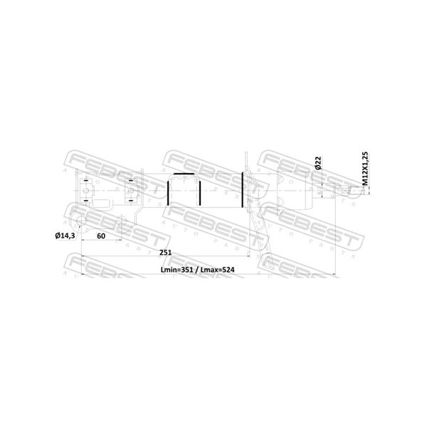 Stötdämpare Gastryck, framaxel höger Febest 12110-010FR FEBEST Stötdämpare Gastryck, framaxel höger Febest 12110-010FR FEBEST