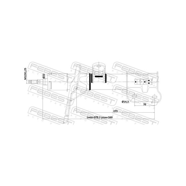 Stötdämpare Gastryck, framaxel vänster Febest 12110-015FL FEBEST Stötdämpare Gastryck, framaxel vänster Febest 12110-015FL FEBEST