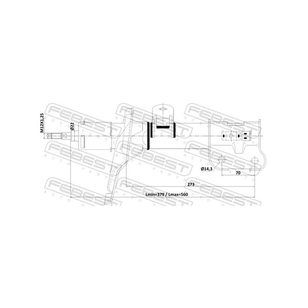 Stötdämpare Gastryck, framaxel höger Febest 12110-015FR FEBEST Stötdämpare Gastryck, framaxel höger Febest 12110-015FR FEBEST