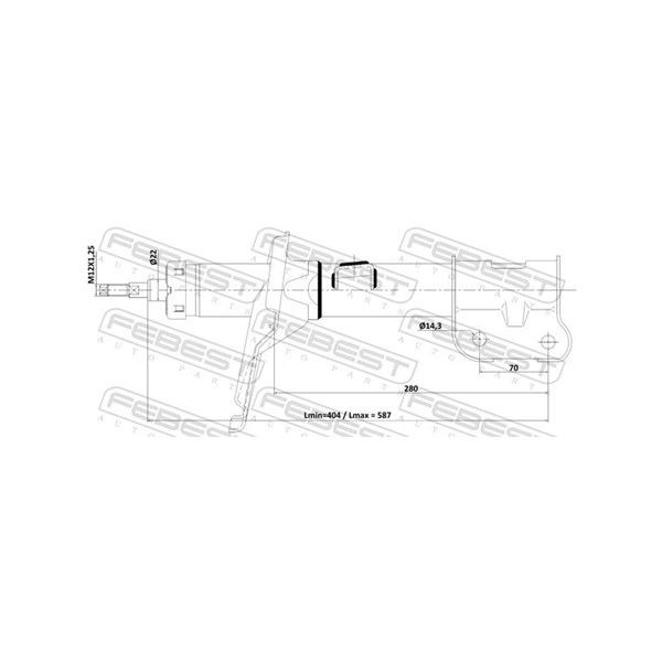 Stötdämpare Gastryck, framaxel vänster Febest 12110-017FL FEBEST Stötdämpare Gastryck, framaxel vänster Febest 12110-017FL FEBEST