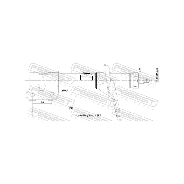 Stötdämpare Gastryck, framaxel höger Febest 12110-017FR FEBEST Stötdämpare Gastryck, framaxel höger Febest 12110-017FR FEBEST