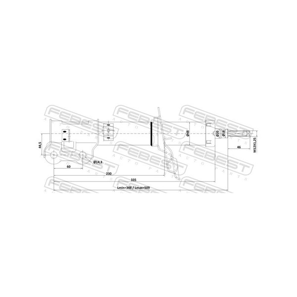 Stötdämpare Gastryck, framaxel höger Febest 12110-022FR FEBEST Stötdämpare Gastryck, framaxel höger Febest 12110-022FR FEBEST