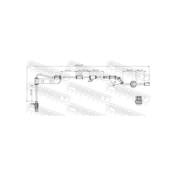 ABS-givare, Sensor, hjulvarvtal, Bakaxel vänster Febest 12606-013 FEBEST