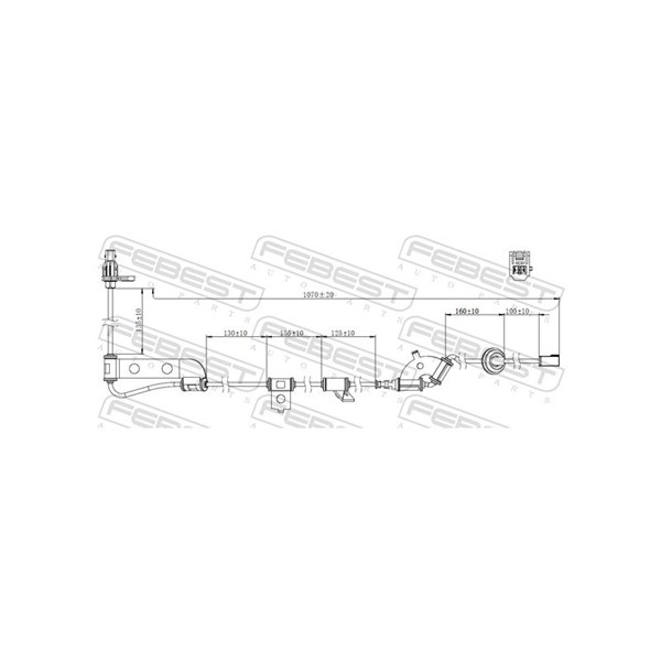 ABS-givare, Sensor, hjulvarvtal, Bakaxel höger Febest 12606-014 FEBEST