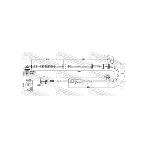 ABS-givare, Sensor, hjulvarvtal, Bakaxel vänster Febest 12606-017 FEBEST