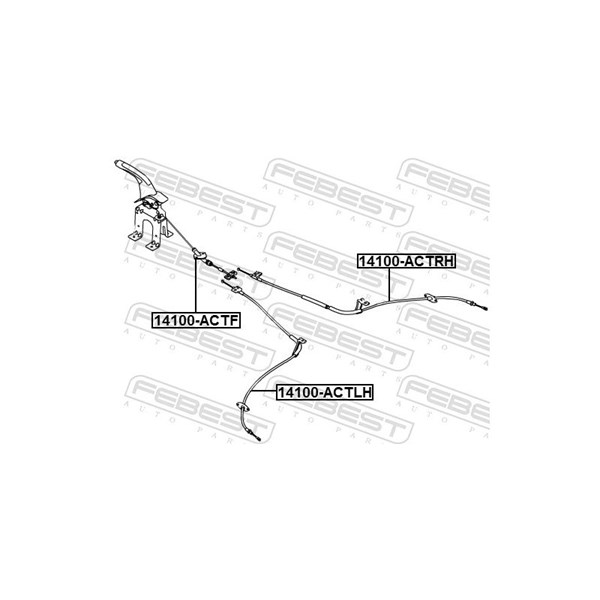 Vajer, parkeringsbroms, Fram Febest 14100-ACTF FEBEST