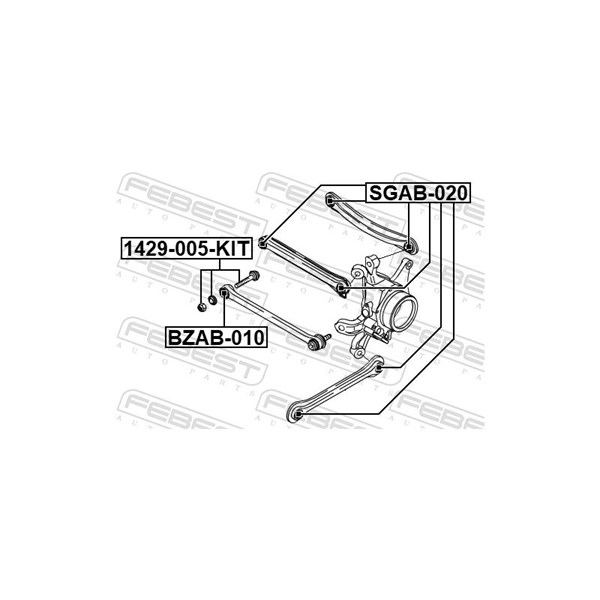 Inställningsskruv, camber, Bak Febest 1429-005-KIT FEBEST