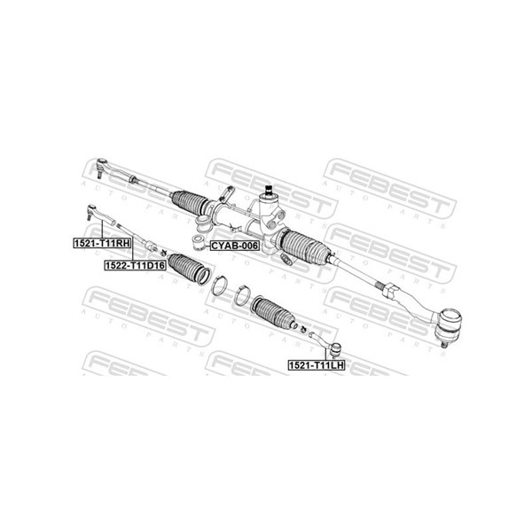 Styrled, inre, Framaxel Febest 1522-T11D16 FEBEST Styrled, inre, Framaxel Febest 1522-T11D16 FEBEST