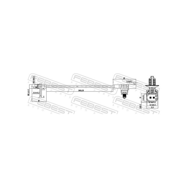ABS-givare, Sensor, hjulvarvtal, Bakaxel höger Febest 16606-004 FEBEST