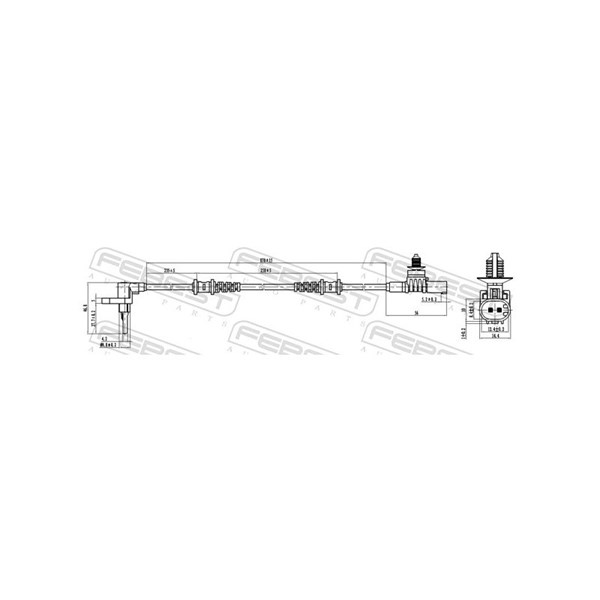 ABS-givare, Sensor, hjulvarvtal, Framaxel Febest 16606-005 FEBEST