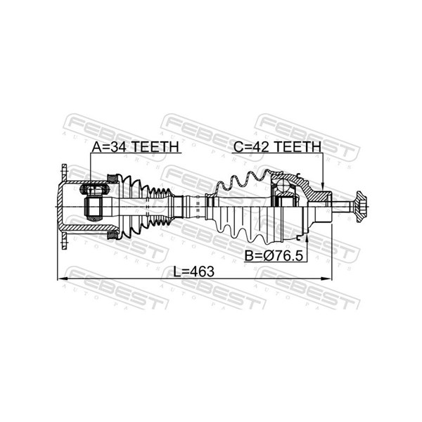 Drivaxel, Framaxel Febest 1714-8WF FEBEST