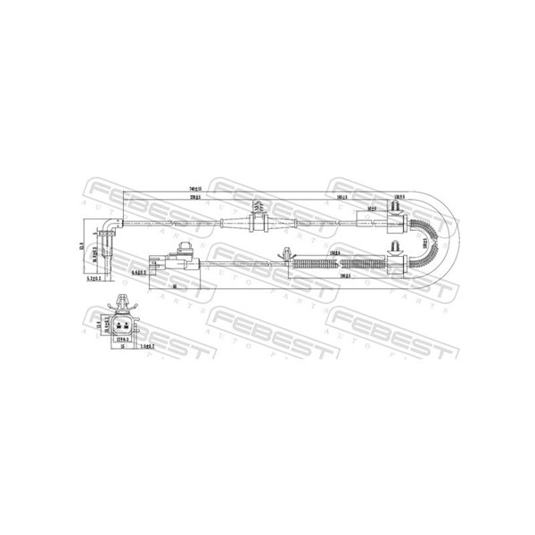 ABS-givare, Sensor, hjulvarvtal, Framaxel Febest 18606-001 FEBEST