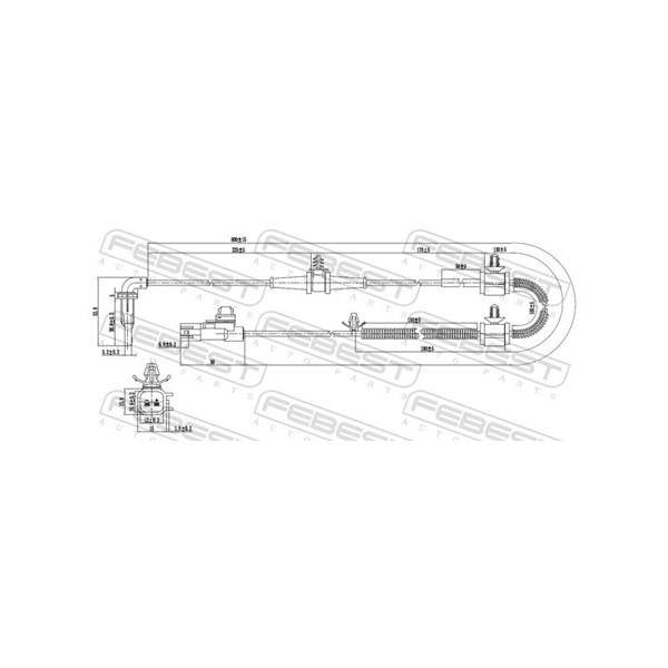 ABS-givare, Sensor, hjulvarvtal, Framaxel Febest 18606-002 FEBEST