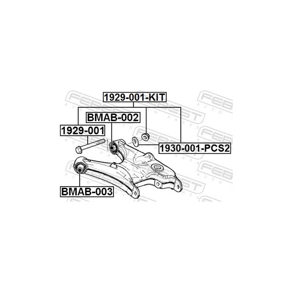 Inställningsskruv, camber Febest 1929-001-KIT FEBEST Inställningsskruv, camber Febest 1929-001-KIT FEBEST