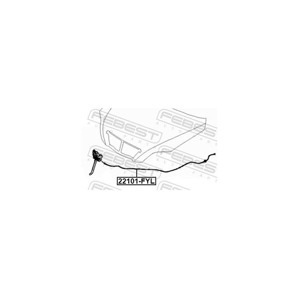 Vajer, motorhuv Febest 22101-FYL FEBEST Vajer, motorhuv Febest 22101-FYL FEBEST